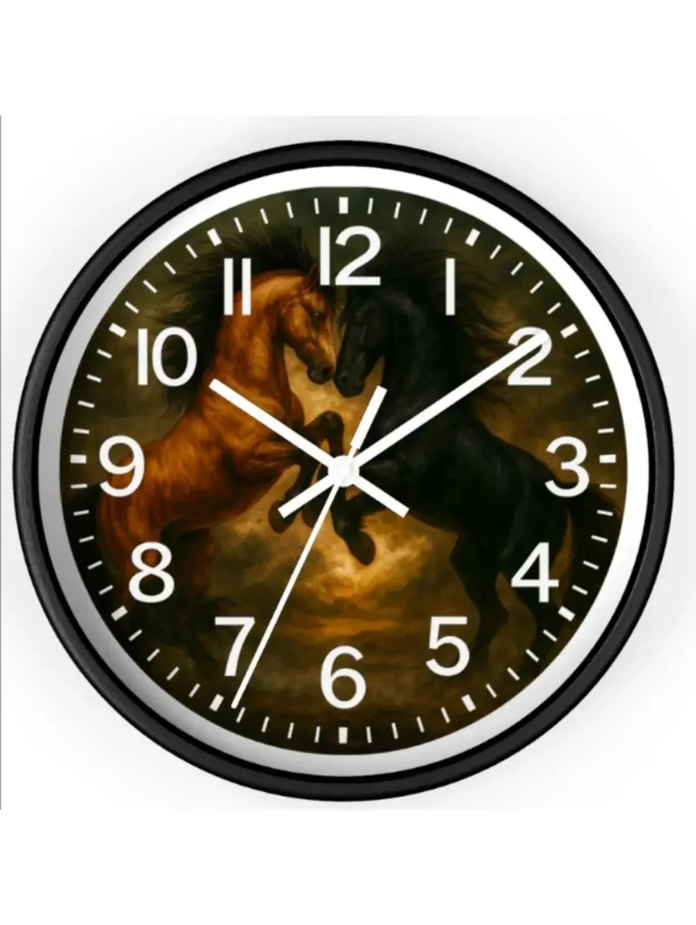 Horse's Horse Black Stallion Glow In The Dark Wall Clock New!